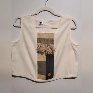 Xcala Autentic Hand Made top natural  Linen with natural wool details